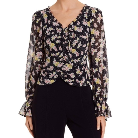 Cinq a Sept Kimberly Floral Print Top Size Medium - Picture 1 of 6